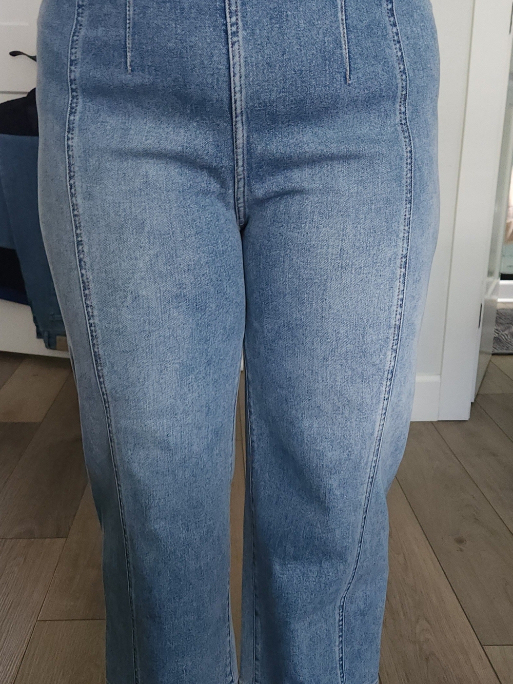 White House Black Market Light Blue High-Rise Straight Ankle Jeans